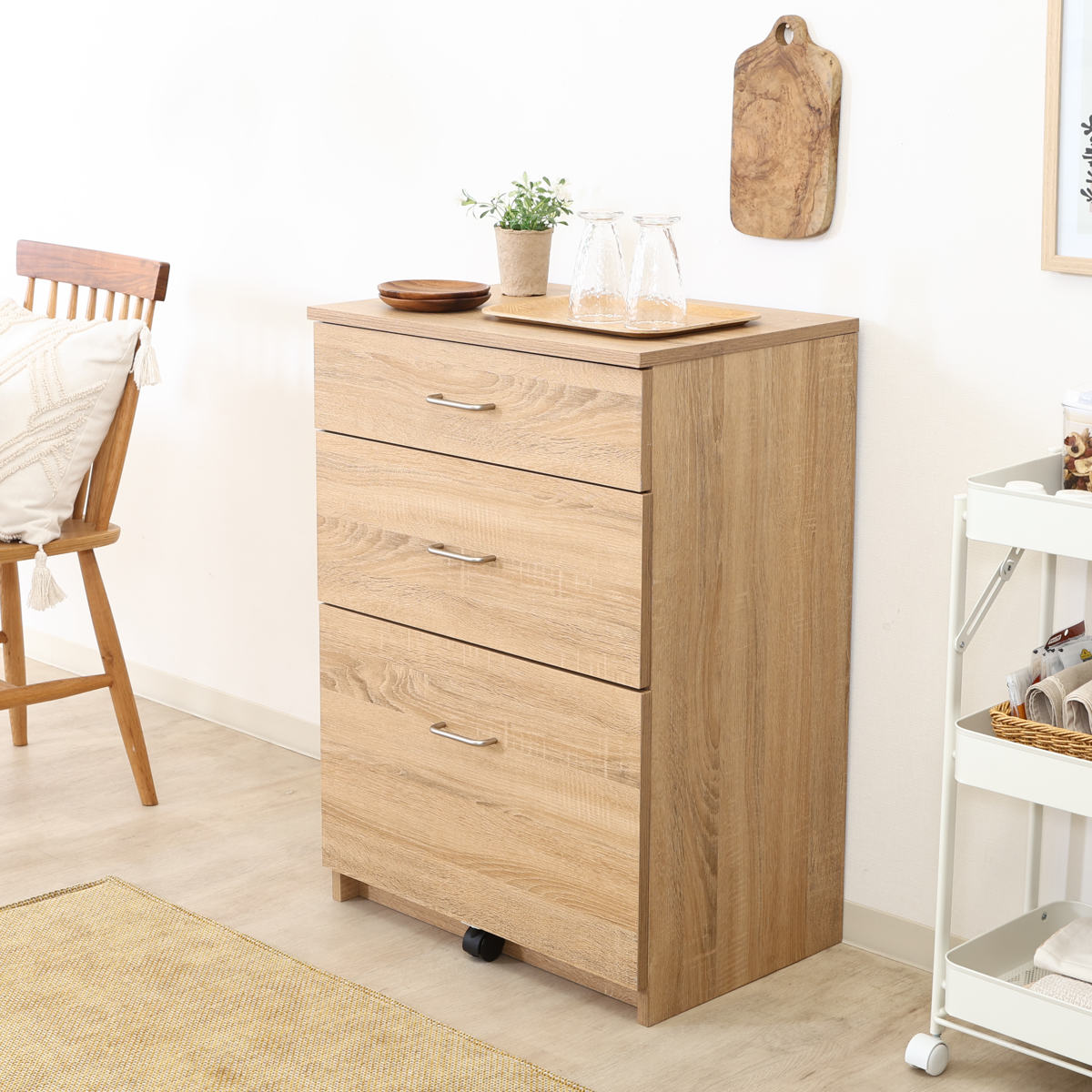 チェスト 幅60cm 引き出し3段 スフィーダ キッチン家具 （ 食器棚