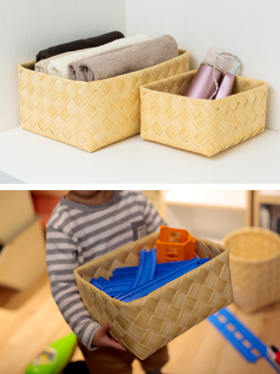 バスケット Timb. スクエア M かご 北欧 収納 （ 洗える 手編み カゴ