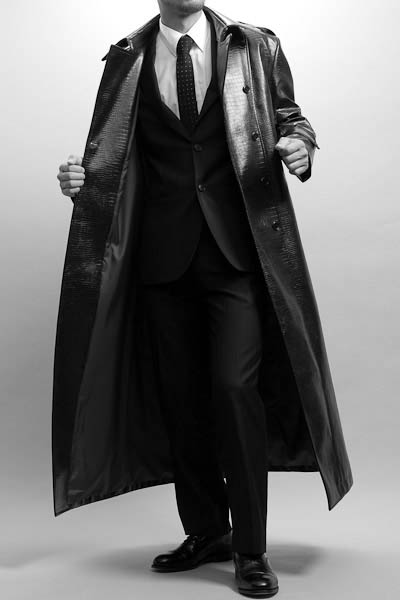 クロコフェイクレザー ナポレオンコート 135 、ロングコート販売