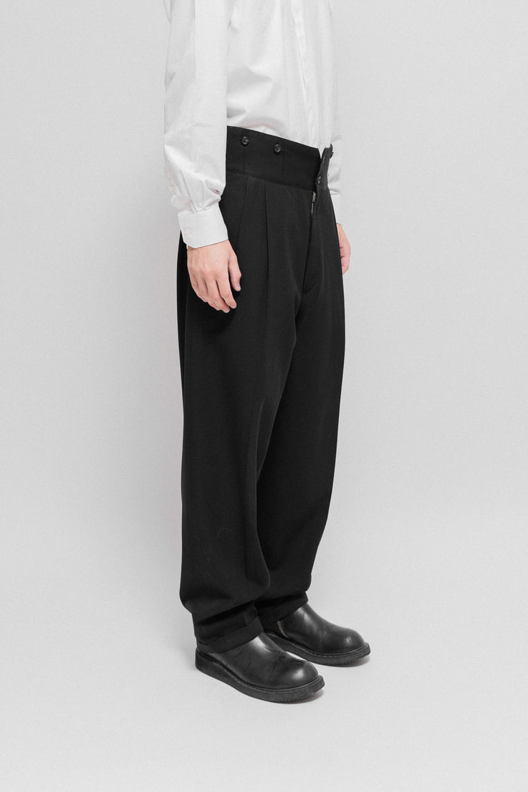 YOHJI YAMAMOTO POUR HOMME - High waisted large pants with side