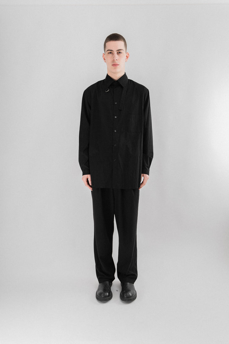 YOHJI YAMAMOTO POUR HOMME - SS18 Button up shirt with a strap