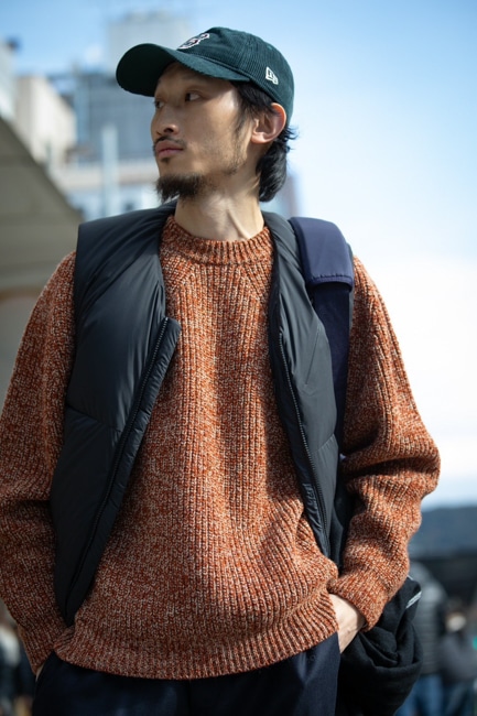 BATONER[バトナー] Men Tweed Signature Crew Neck