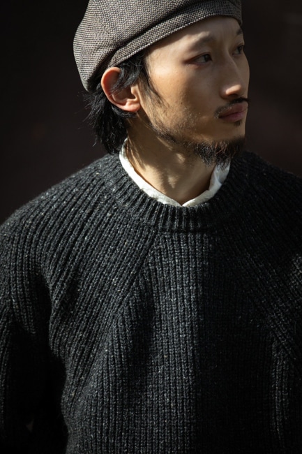 BATONER[バトナー] Men Tweed Signature Crew Neck