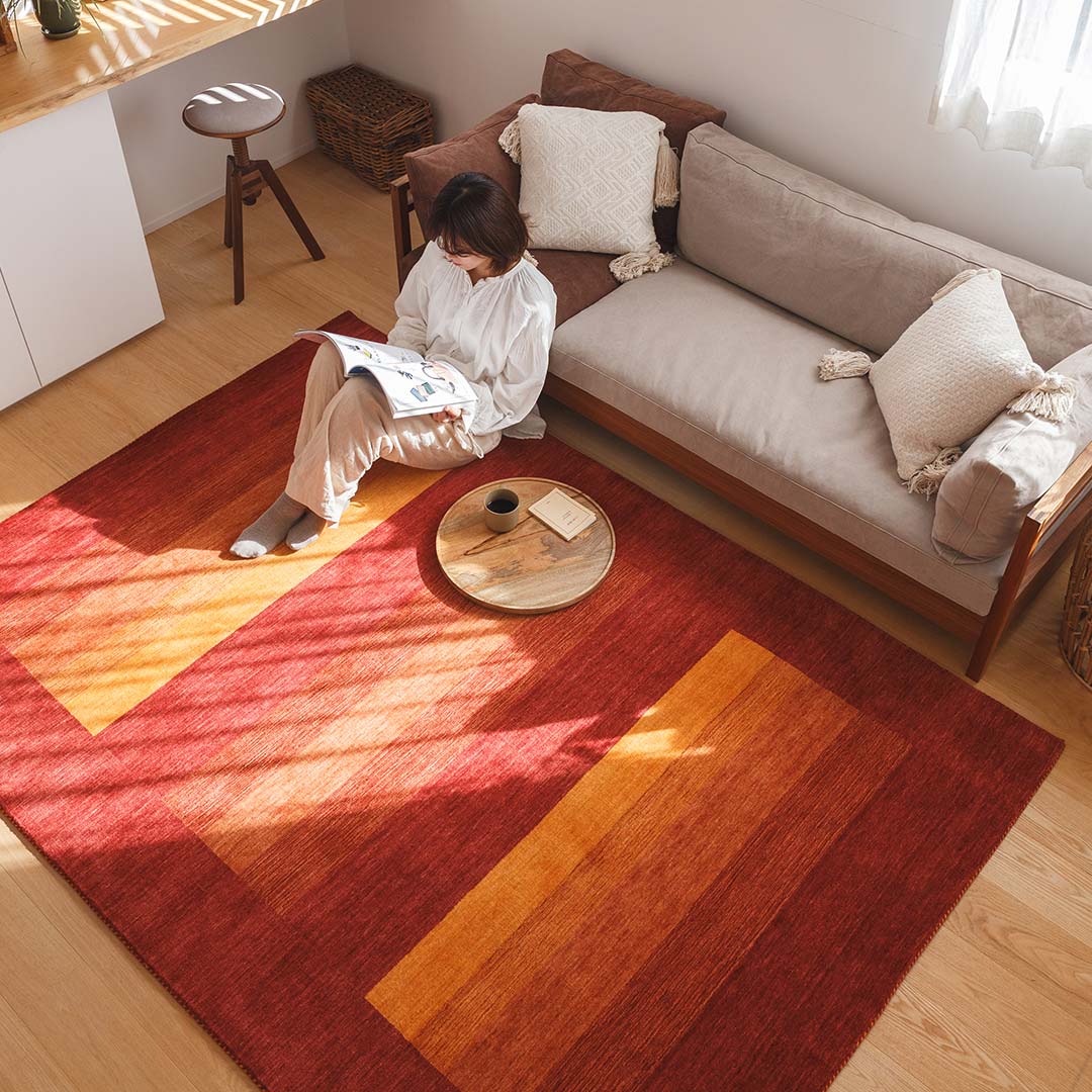 天然素材ウールの上質ラグ「ハグみじゅうたん」羊毛の絨毯・ラグ・玄関