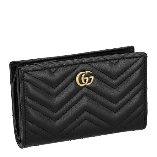 グッチ 二つ折り財布 レディース ダブルG ウォレット ブラック GUCCI