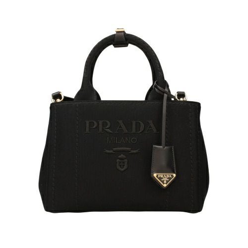 プラダ ハンドバッグ レディース カナパ CANAPA RICAMO ブラック PRADA