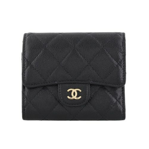シャネル 三つ折り財布 レディース ココマーク ブラック CHANEL AP4383