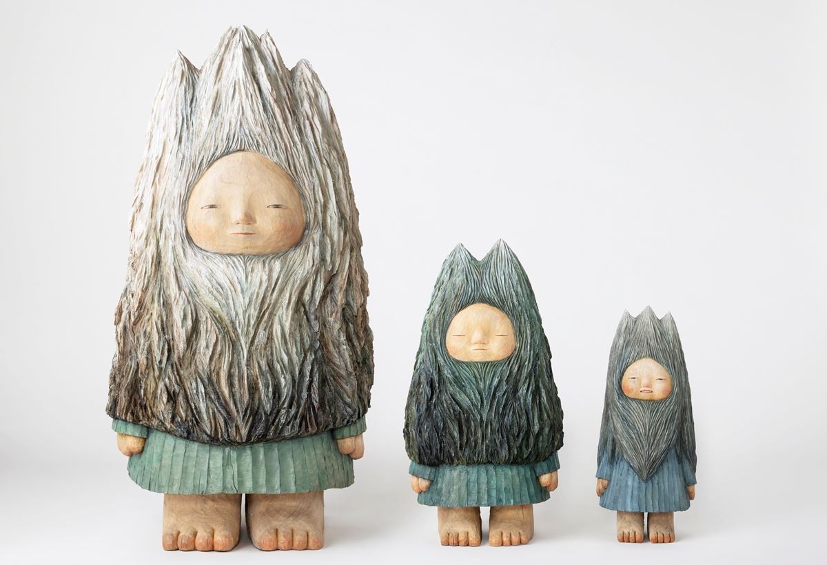 コレクター収集品 日展作家 木彫 「犬」 中村博直刀 中村珠子鑑