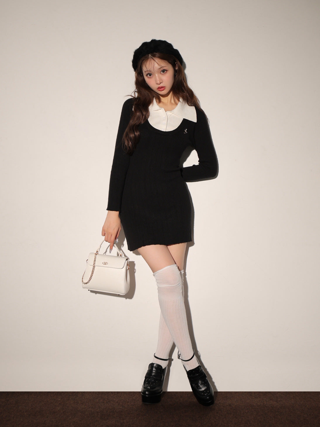 SALE】bicolor layered knit mini one piece(eme10464) – M me eme