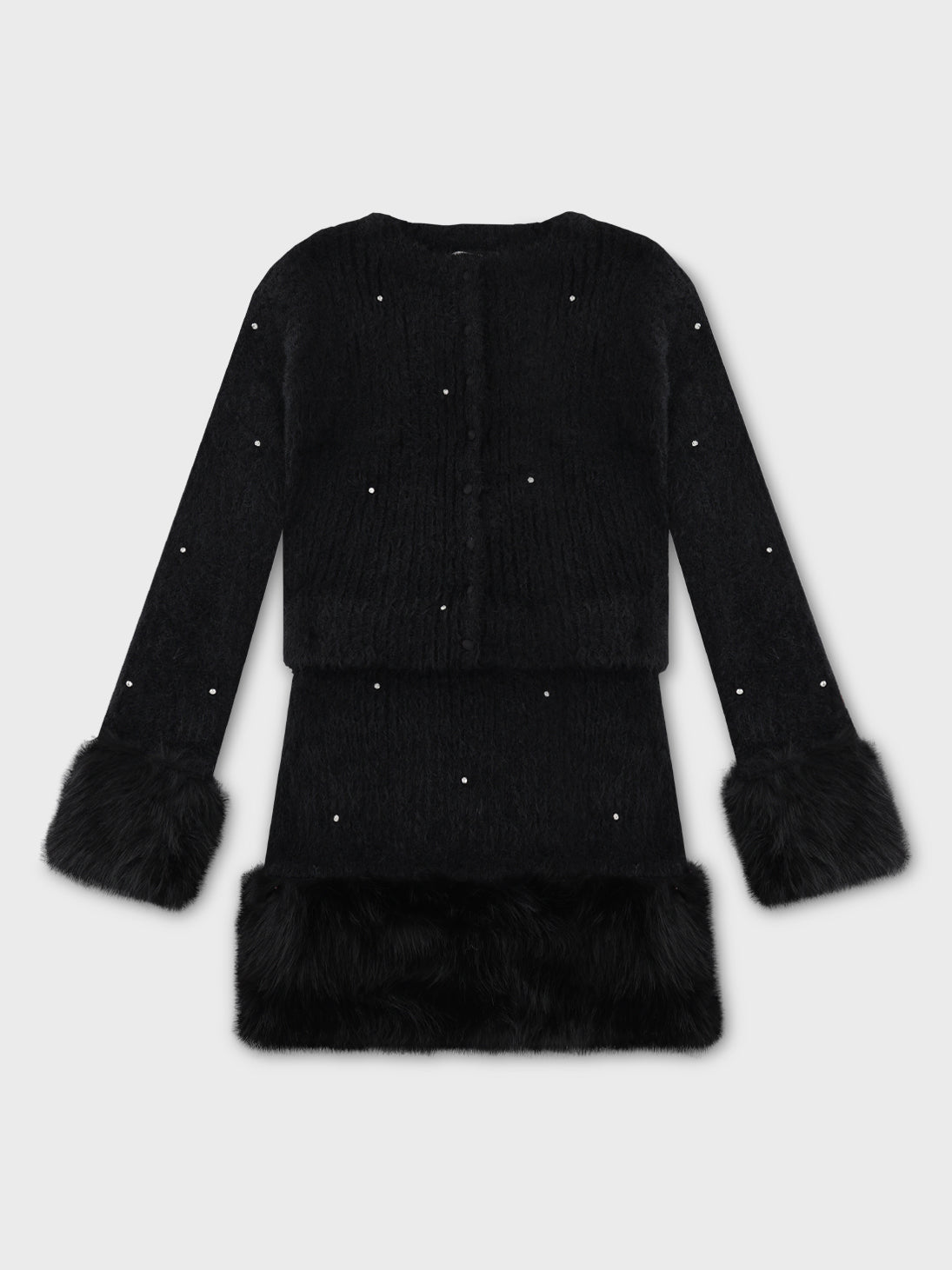 Bijou fur knit onepiece(eme10603) – M me eme
