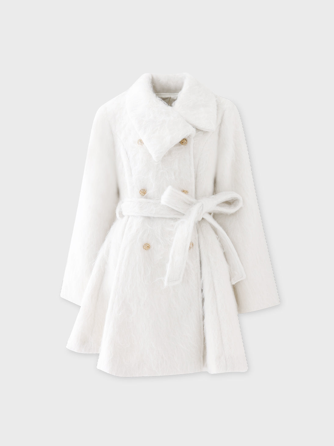 Shaggy belted coat(eme10779) – M me eme