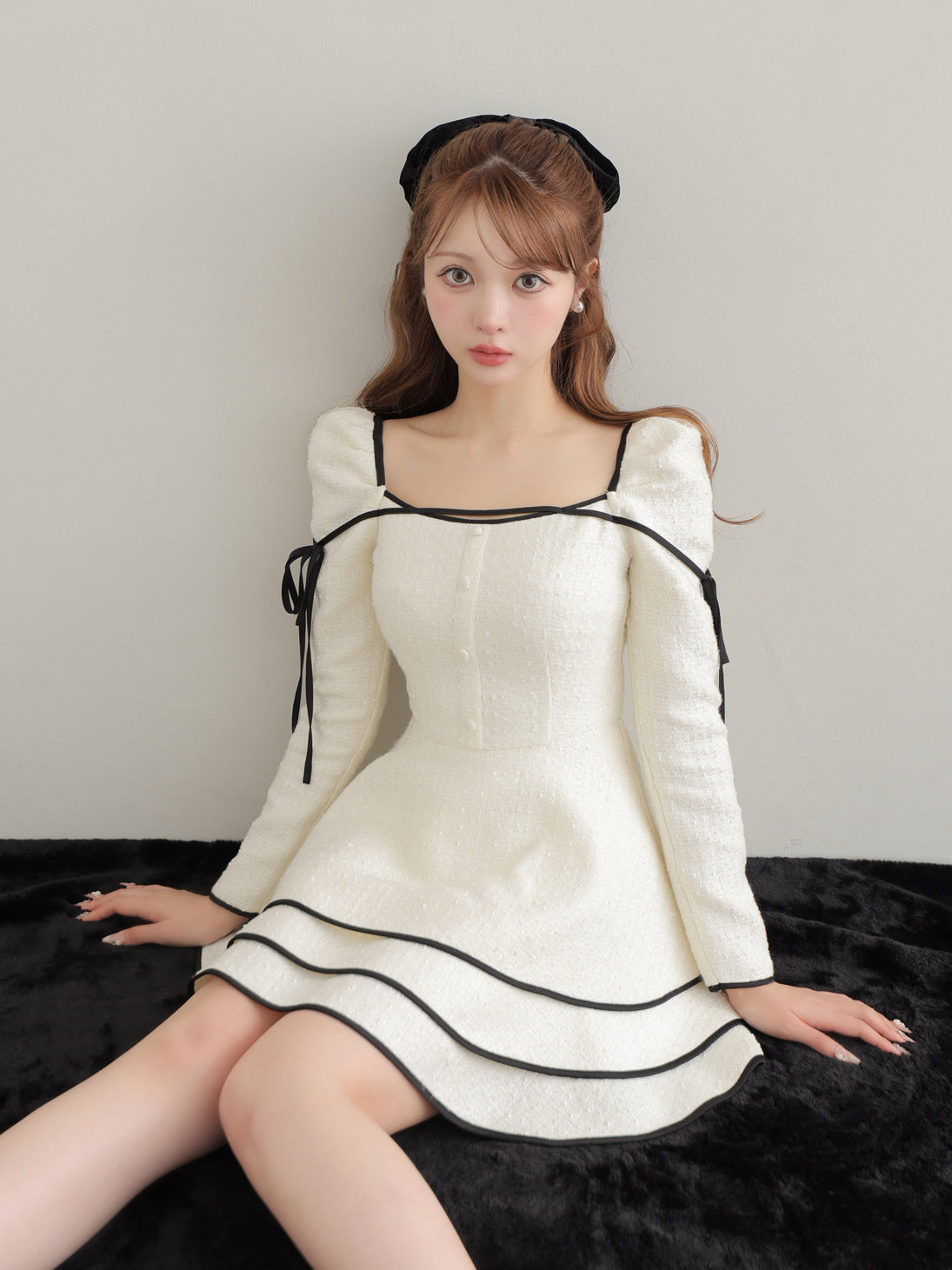 M me eme Square neck puff mini onepiece