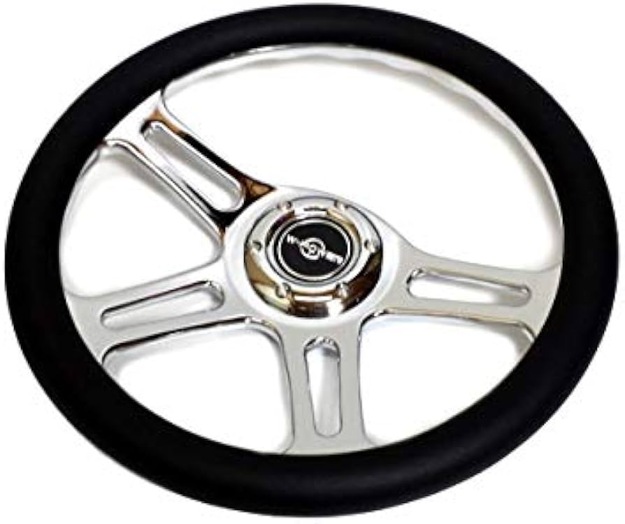 Amazon | 14インチ レザーステアリング ハンドル 4本スポーク スタンス