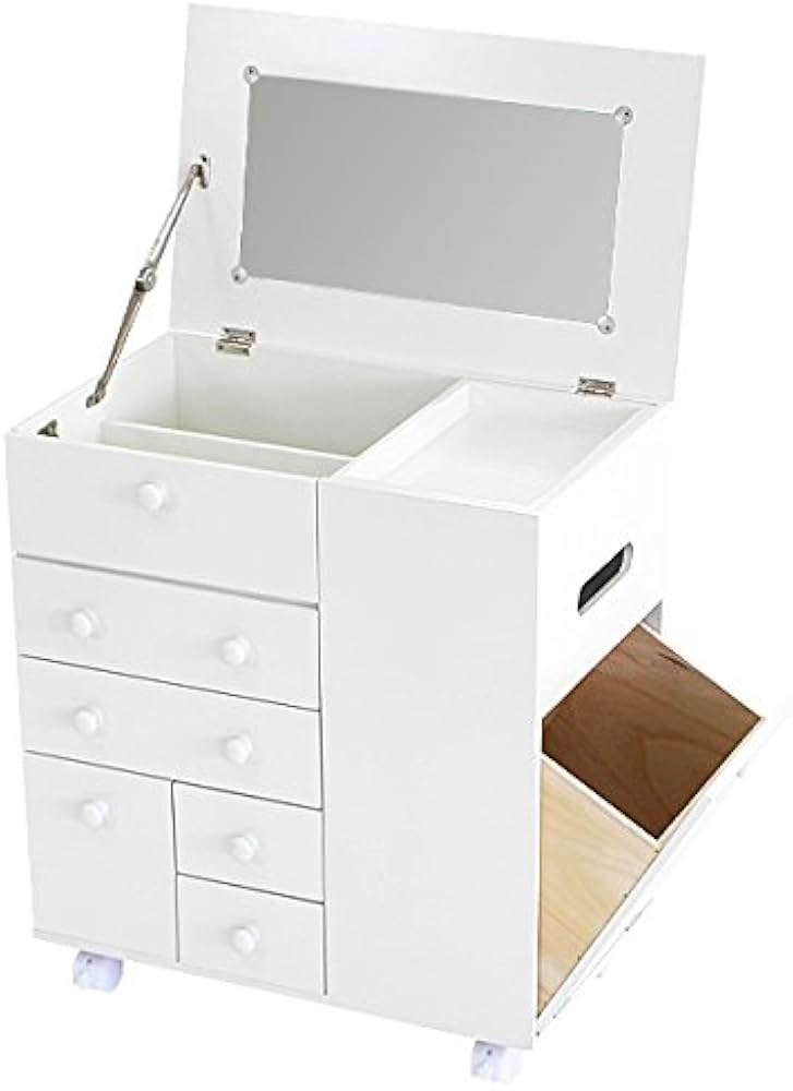 Amazon.co.jp: コスメワゴン 白 ホワイト コスメボックス メイク