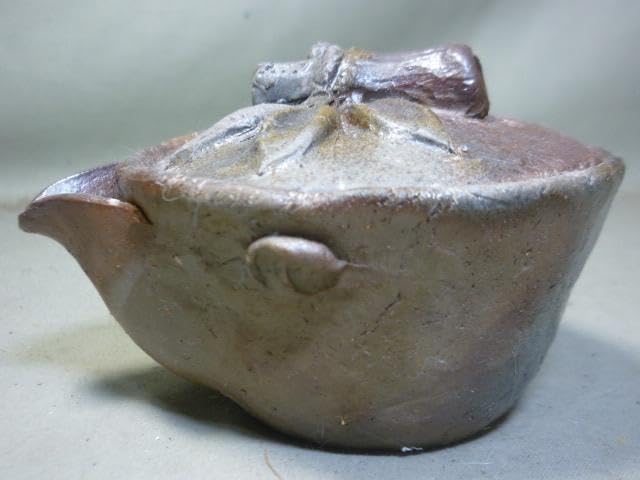 備前焼 手びねり 宝瓶 竹摘み さんぎり③ 備前焼 手びねり宝瓶 竹