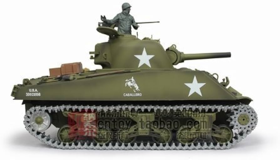 Amazon.com: 1/16 US M4A3 Sherman Tank (105mm Howitzer) Air Soft RC