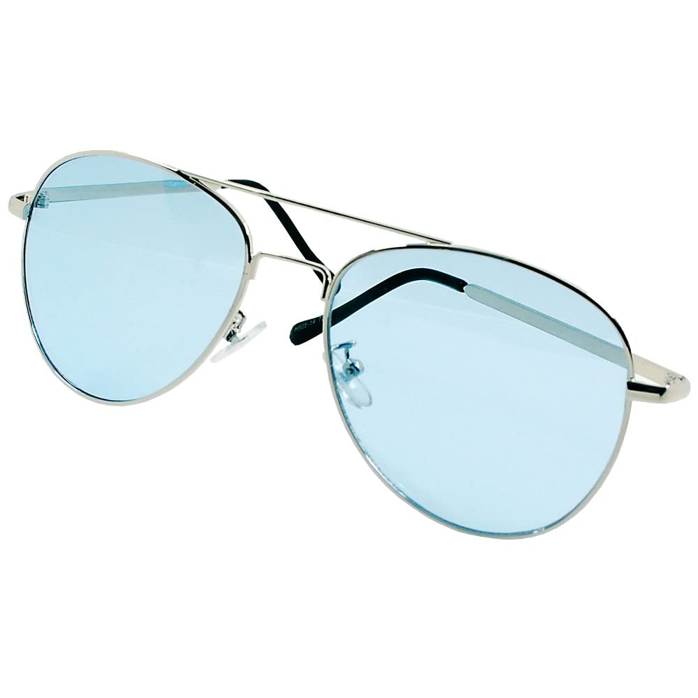 Amazon | ティアドロップ パイロットサングラス uvカット ライトブルー