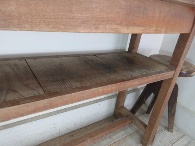 Amazon.co.jp: 古い木味の横長テーブルK782アンティーク家具作業台