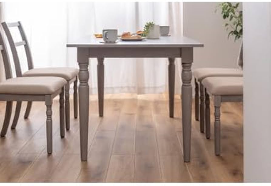 Amazon｜ダイニングテーブル 長方形 四角 天然木 木製 グレー シンプル