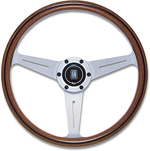 28☆NARDI ウッドステアリング 15インチ 380mm シルバースポーク