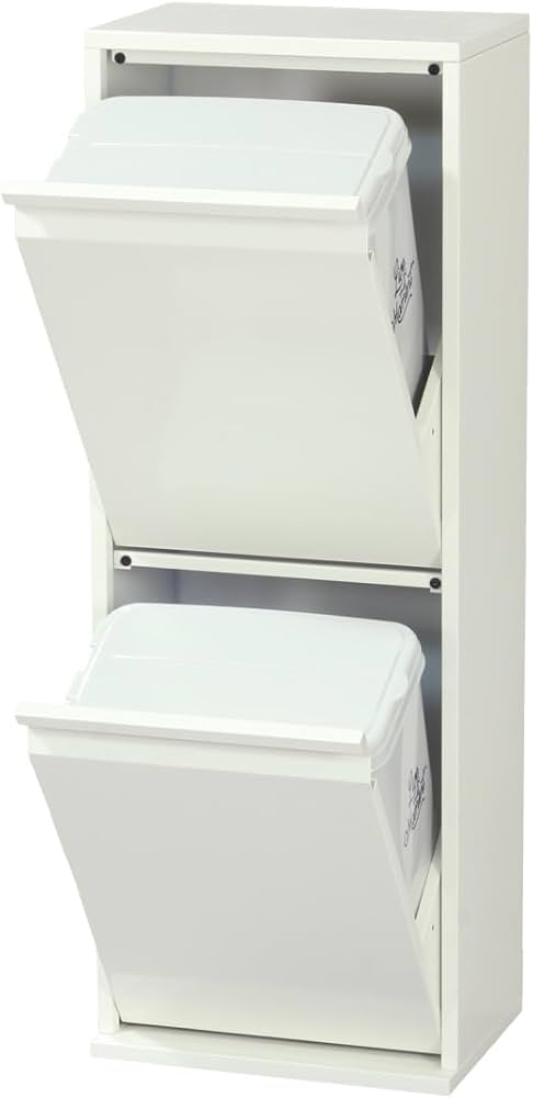 Amazon｜川口工器 スチール 薄型 ダストボックス 完成品 日本製 (2分別