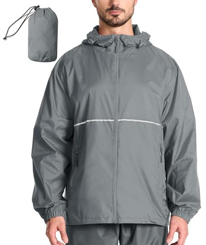 SWISSWELL Men's Rain Jacket Windbreaker Packable,Lightweight Golf