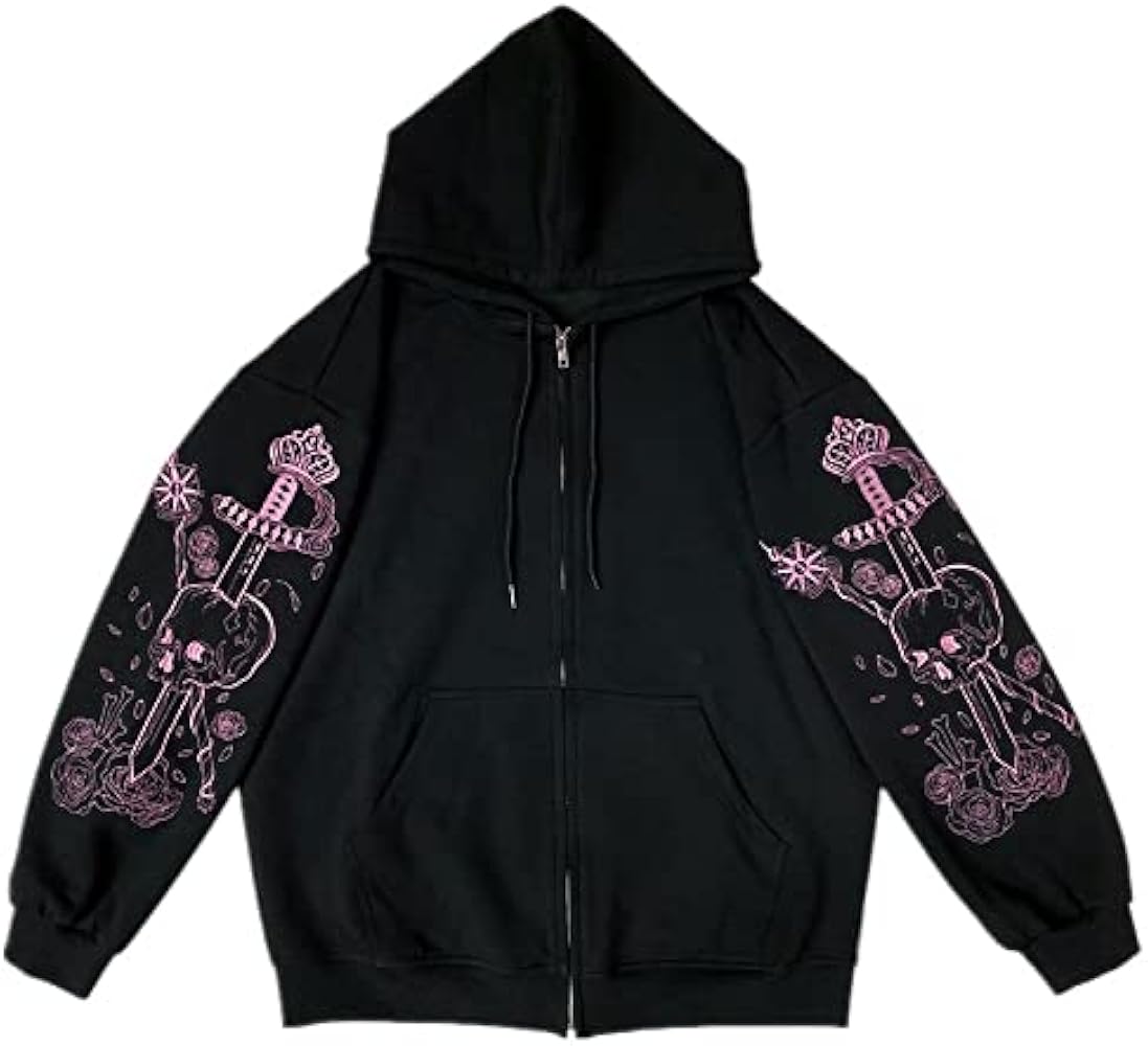 Amazon.com: Women Y2K Zip Up Hoodie Fairy Grunge Jacket Punk
