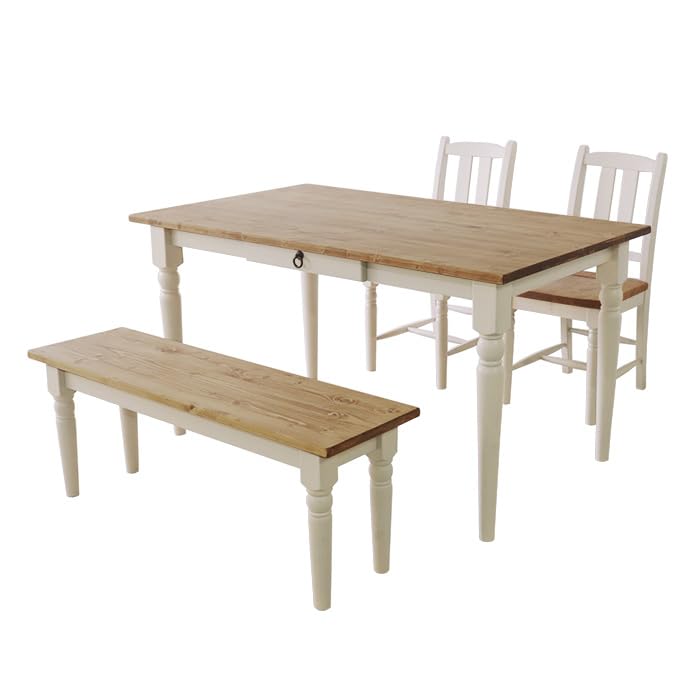 Amazon｜フレンチカントリー家具 ダイニングセット 白 4点セット