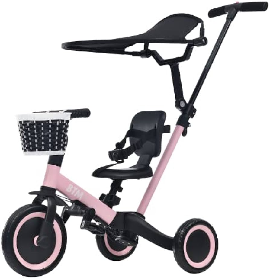 Amazon.co.jp: 三輪車 手押し棒付 カゴ付き サンシェード付き さんりん