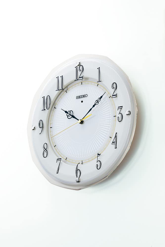 Amazon.co.jp: セイコークロック 掛け時計 電波 白 340×340×45mm