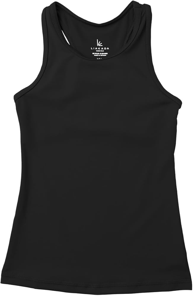 Amazon.com: Liakada Dancewear Girls' Racerback Tank Top with Built