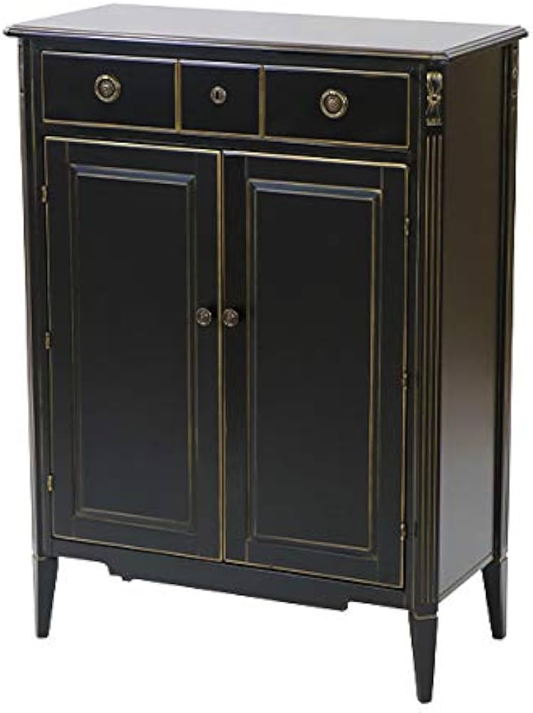 Amazon.co.jp: ロココ調 サイドボード ブラック 約W80×約D38×約H108.5