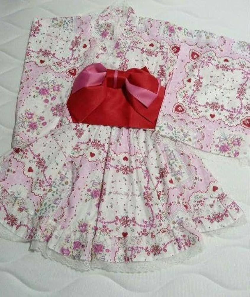 Amazon.co.jp: 浴衣ドレス 帯 160 地雷系 量産型 y2k 平成 姫系 ギャル