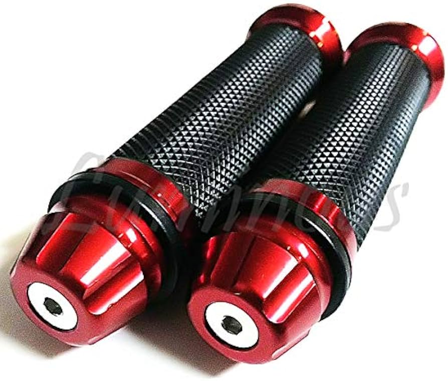 Amazon | アルミ製 ハンドル グリップ 22.2mm バーエンド 一体型 赤