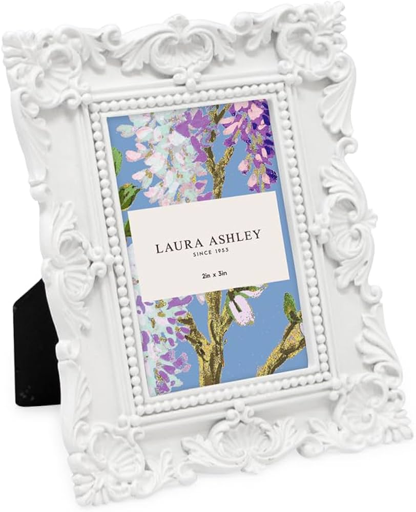 Amazon.com - Laura Ashley 2x3 White Ornate Textured Hand-Crafted