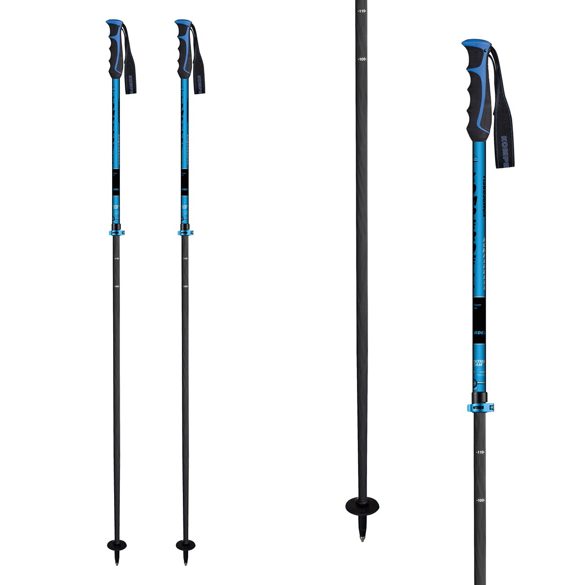 Amazon | KOMPERDELLスキーポール ストック 伸縮式ストック アルミ