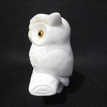 Amazon.co.jp: フクロウ三羽 ふくろう 置物 梟 オブジェ 福郎 白大理石
