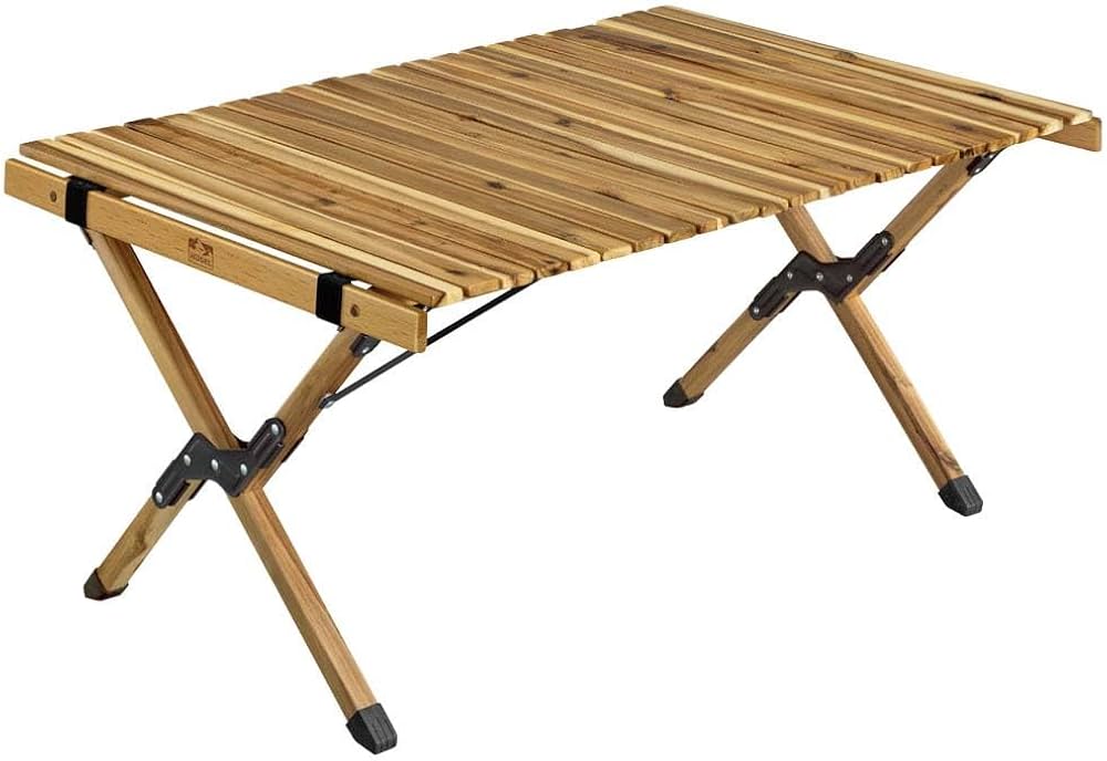 Amazon | アイリスオーヤマ ウッドロールテーブル 幅約90×奥行約60×高