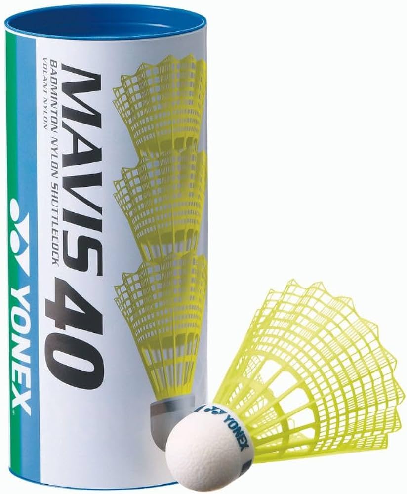 Amazon | 【1本単位・バラ売り】YONEX「メイビス40CBP イエロー 3個入