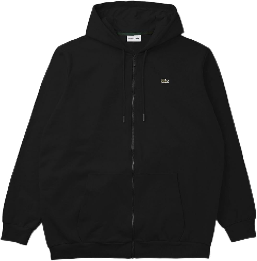Amazon.com: Lacoste Men's Tall Fit Fleece Hoodie, LT, BLACK