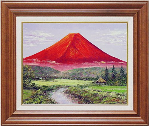 油絵 油彩 油彩画 絵 絵画 【鳥居の夕富士】 油絵 油彩 油彩画 絵 絵画
