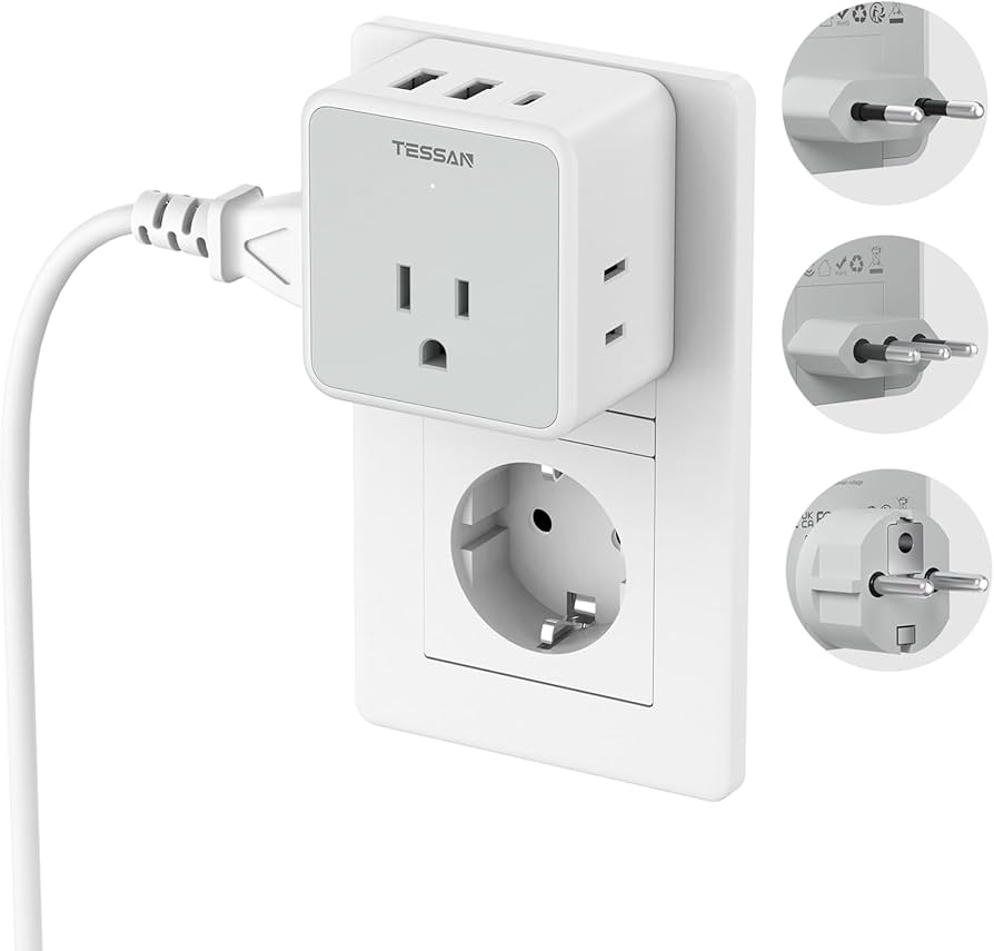 TESSAN All European Italy Travel Plug Adapter Kit, International