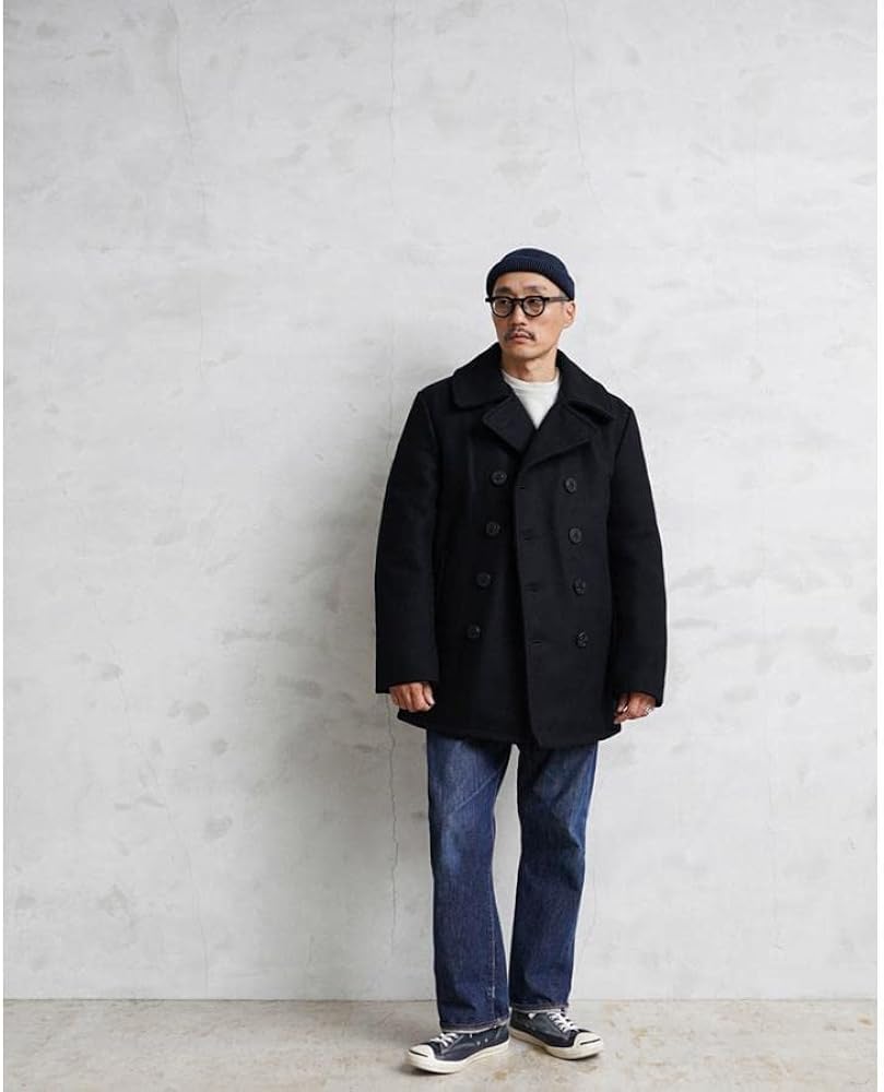 極美品✨ショット ウールメルトンPコート 753US ブラック 上野商会 38