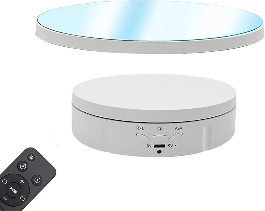Amazon｜BAOSHISHAN 電動ターンテーブル 鏡面電動回転台 2in1 電動回転