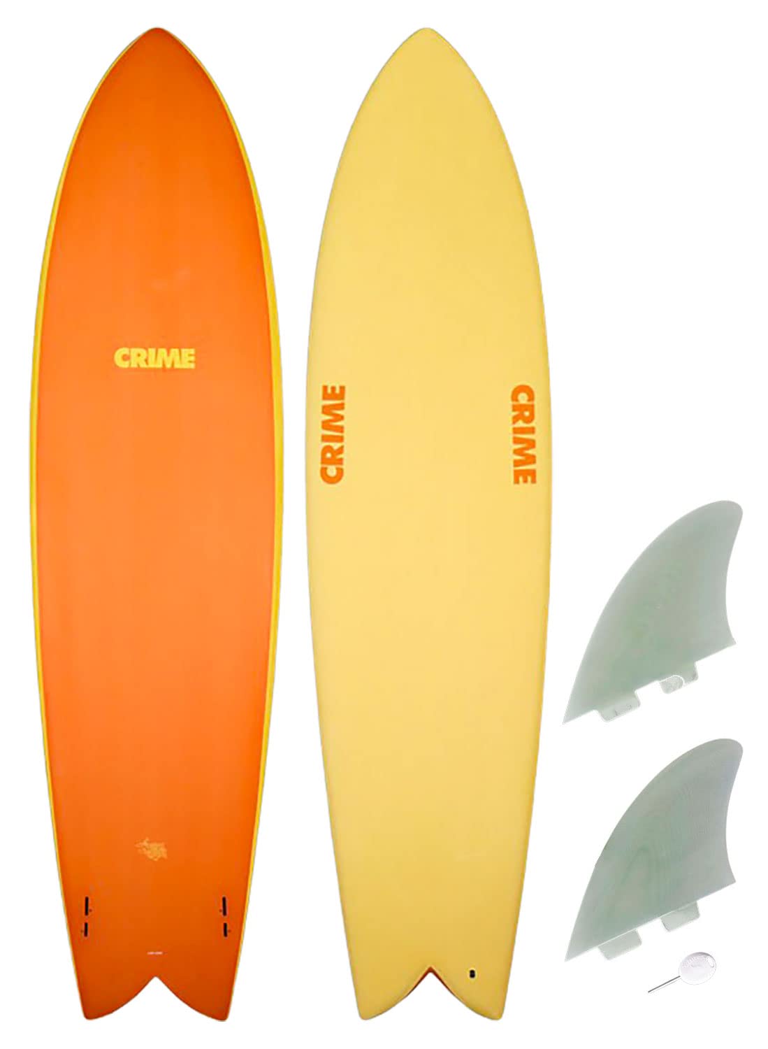 送料無料/CRIME D.F.W. ファンボード/クライムサーフボード7.6 美品