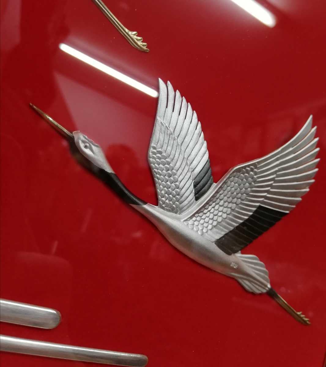 純銀武比古作日の出鶴・TAKEHIKO 銀製アートSilver 999 純銀武比古作