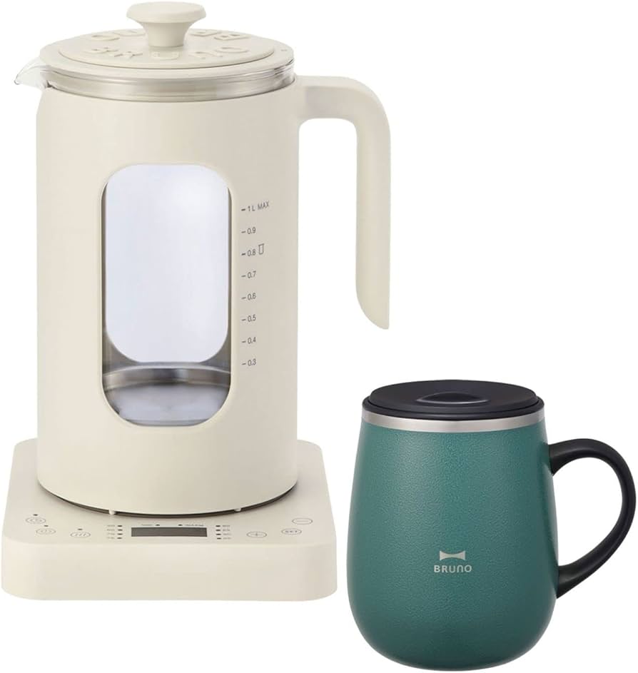 Amazon.co.jp : BRUNO 温度調節マルチケトル蓋つきステンレスマグ tall