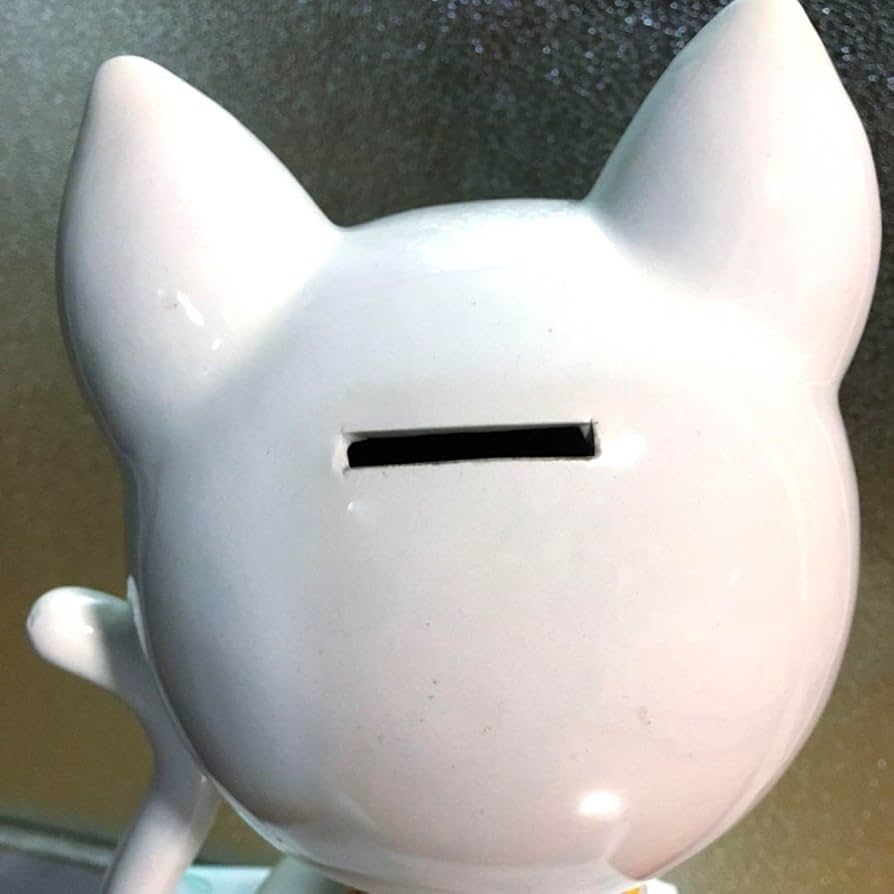 Amazon.co.jp: 内藤ルネ 猫 ネコ 貯金箱 陶器 レトロ 1970年代 当時物