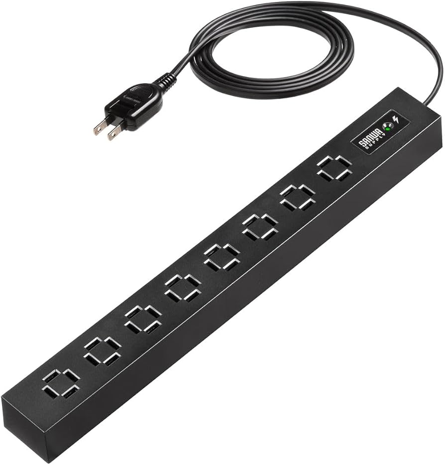 Amazon.co.jp: サンワダイレクト 電源タップ AC 8個口 1.5m 雷ガード