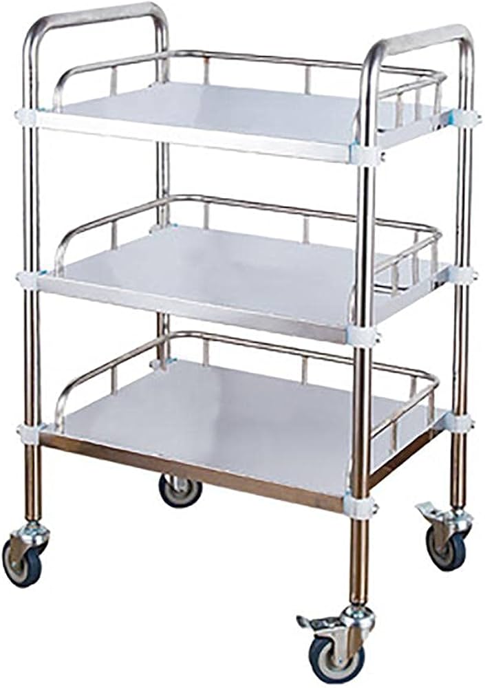 Amazon｜ステンレス ワゴン サ医療ービス カート 3段 組立式 業務用